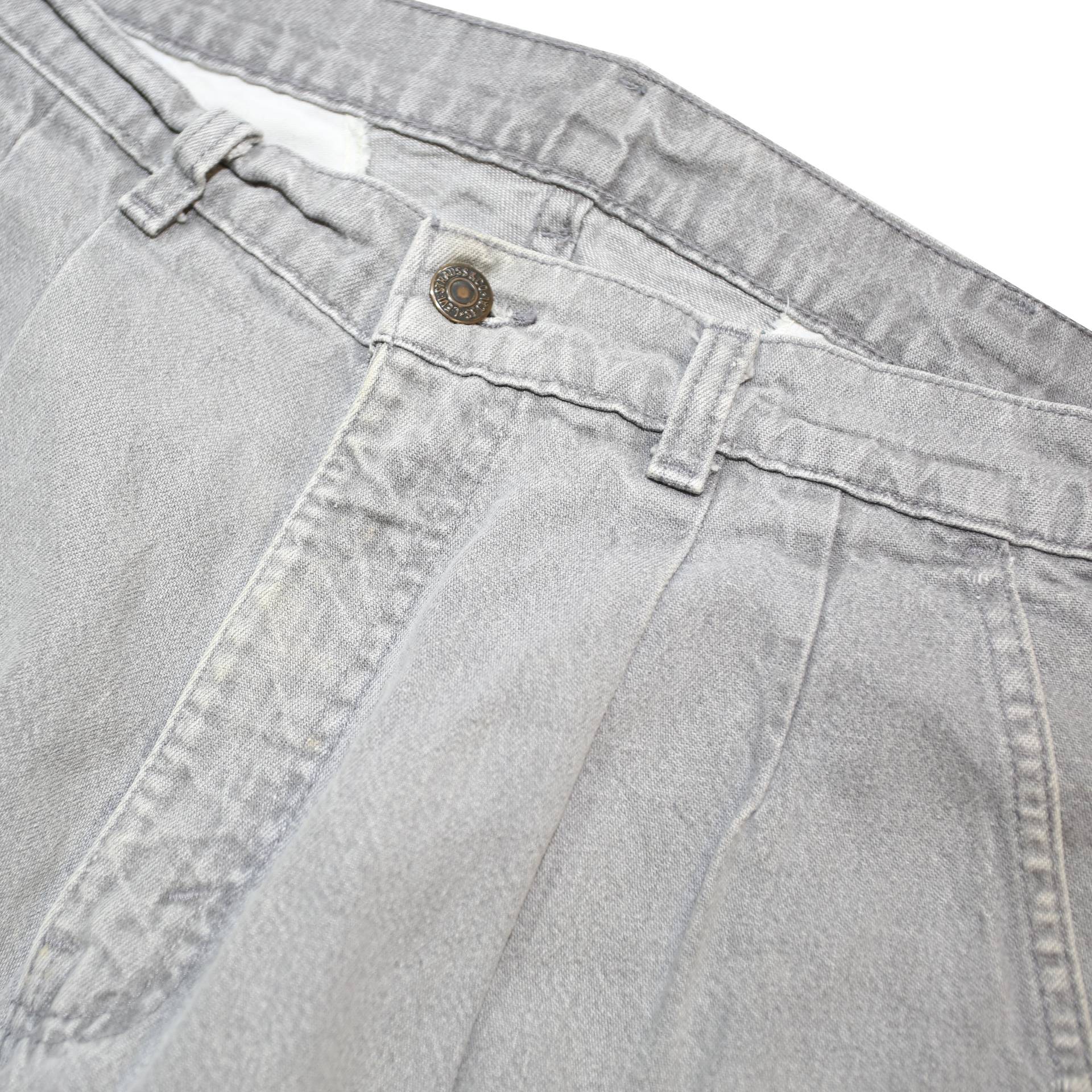 LEVI'S Mens Relaxed Grey Denim Light W32 L30 Cotton Zip Jeans Casual Classic