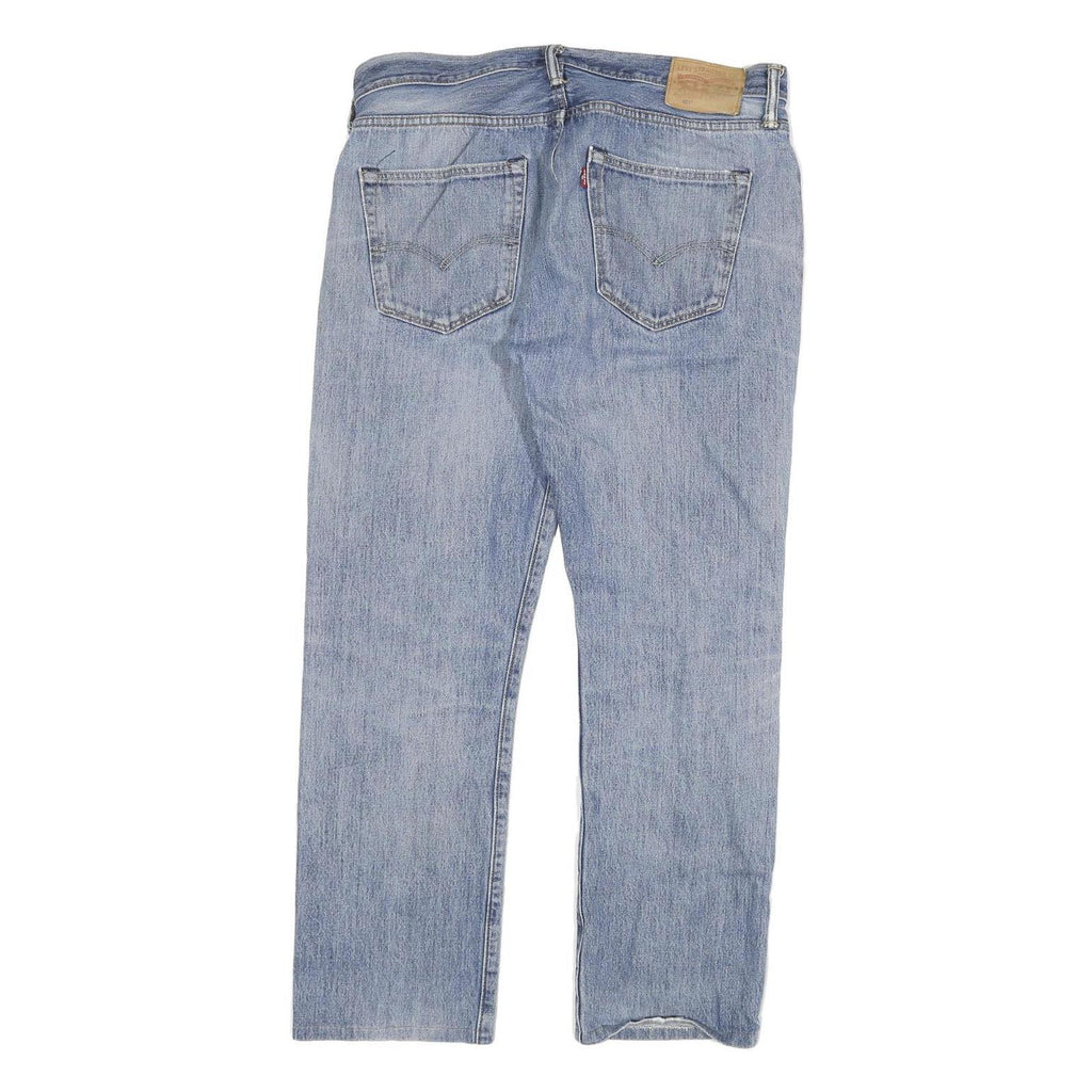 LEVI'S 501 Mens Jeans Blue Regular Straight Denim Light W36 L29 Button Closure