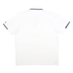 ADIDAS Mens White & Navy Short Sleeve Polo Shirt L Sports Casual Athletic