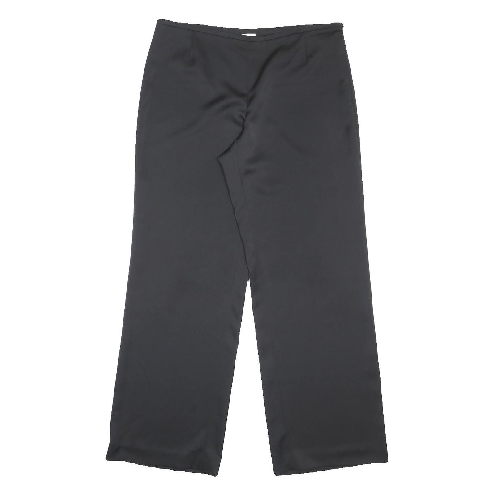 ARMANI COLLEZIONI Womens Black Loose Straight Leg Trousers W34 L32 Smart Office