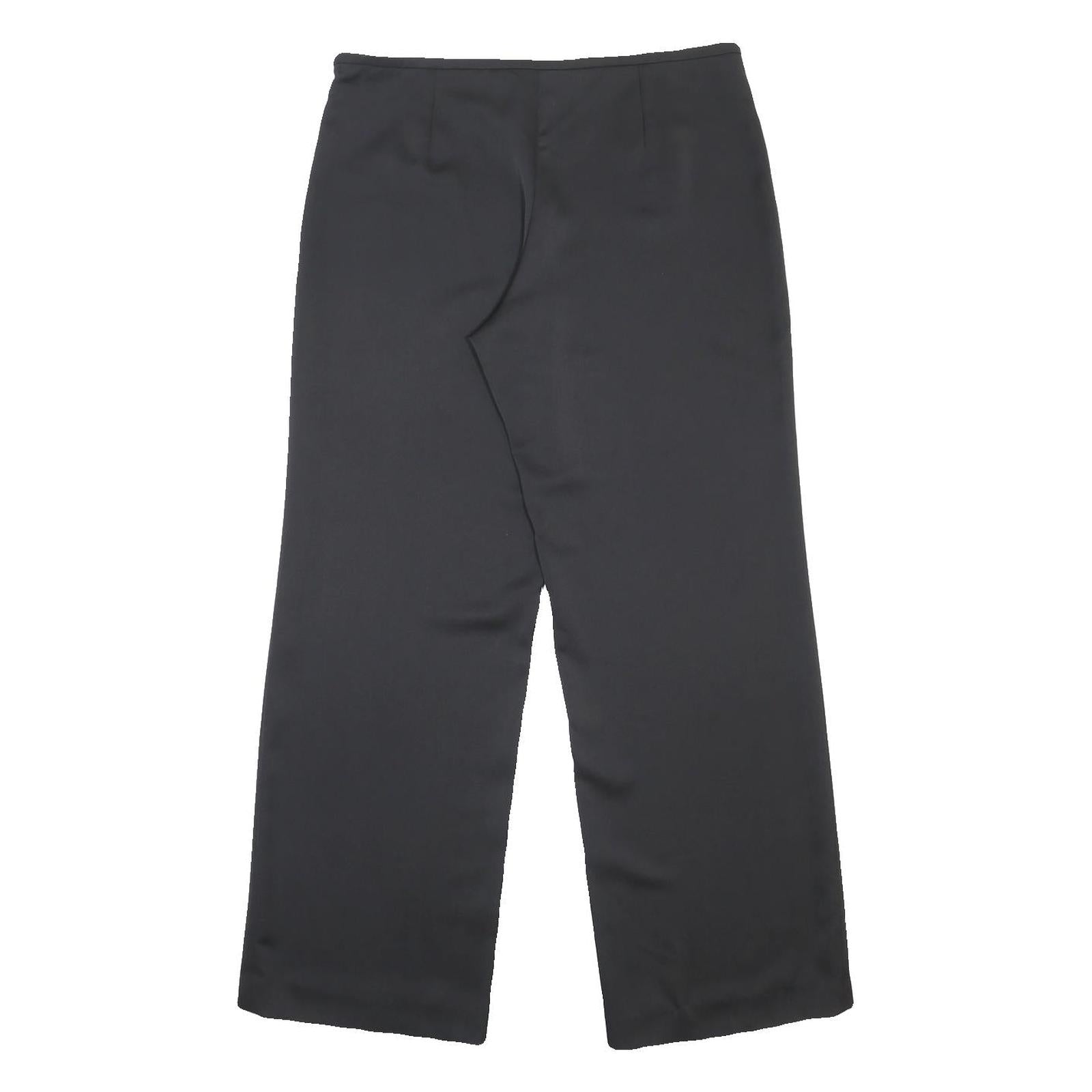 ARMANI COLLEZIONI Womens Black Loose Straight Leg Trousers W34 L32 Smart Office