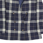 LE SUIT Womens Navy & Cream Check Button Jacket UK 12 Wool Blend Classic