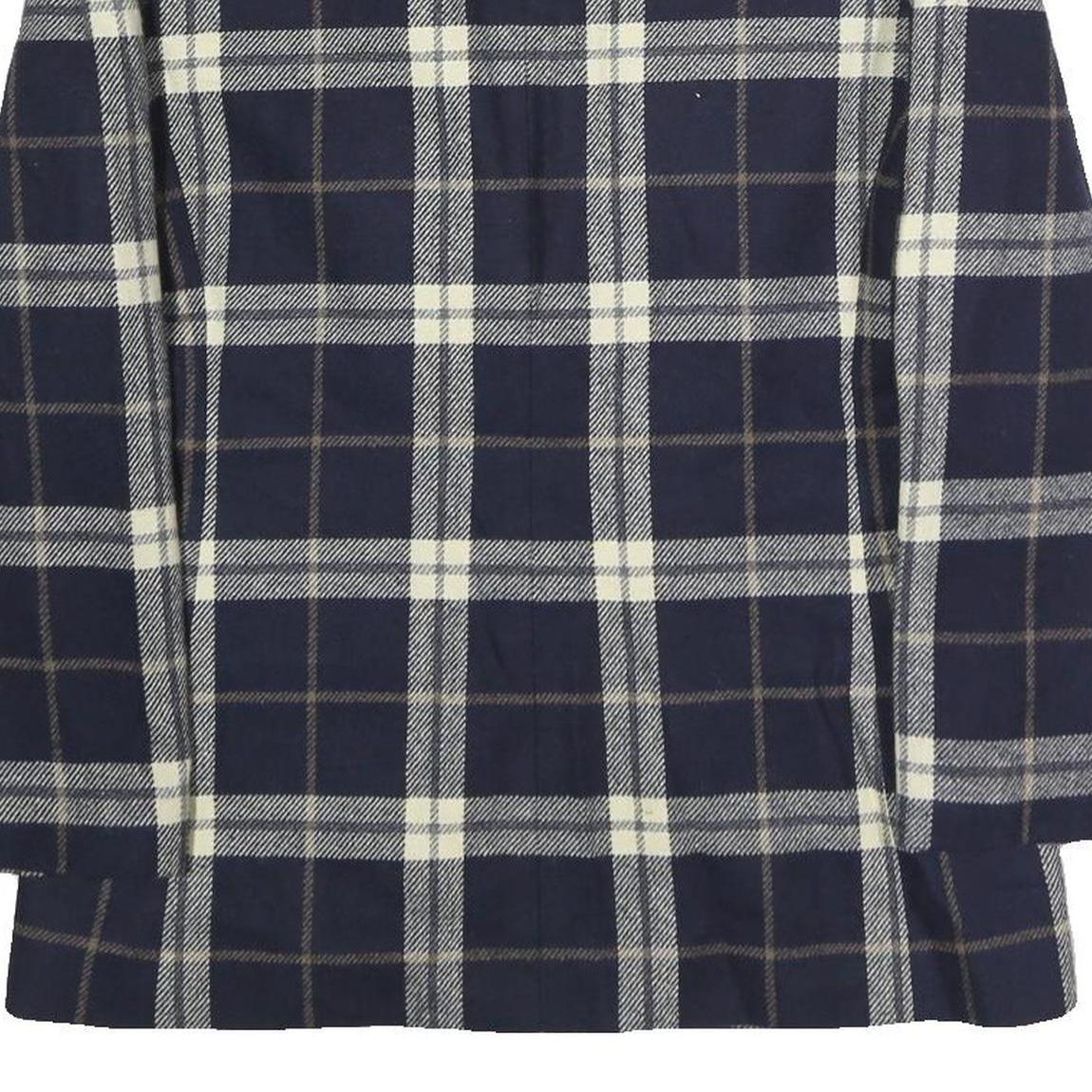 LE SUIT Womens Navy & Cream Check Button Jacket UK 12 Wool Blend Classic