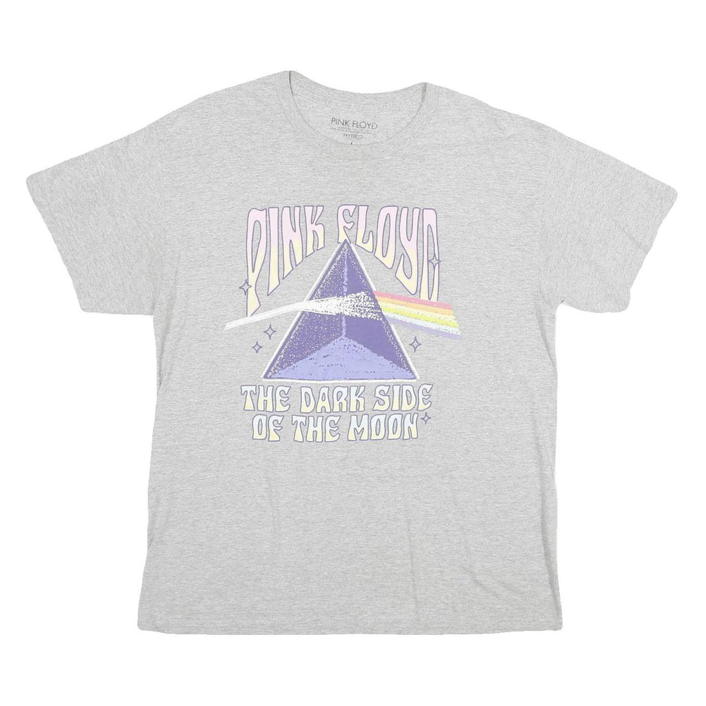 HYBRID APPAREL Mens Grey Pink Floyd Dark Side Of The Moon Graphic T-Shirt S