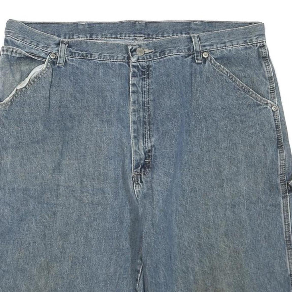WRANGLER Mens Denim Blue Casual Cargo Shorts L W38 Relaxed Fit Workwear