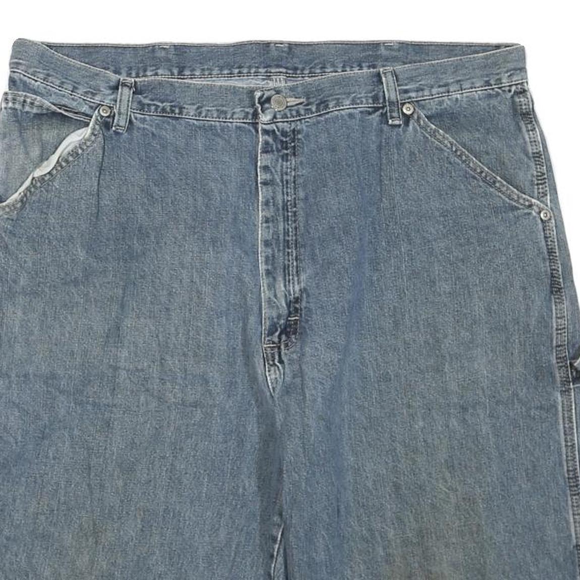WRANGLER Mens Denim Blue Casual Cargo Shorts L W38 Relaxed Fit Workwear