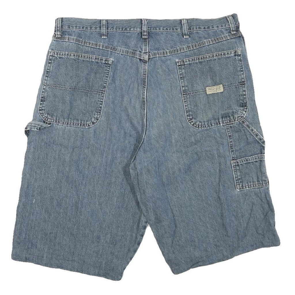 WRANGLER Mens Denim Blue Casual Cargo Shorts L W38 Relaxed Fit Workwear