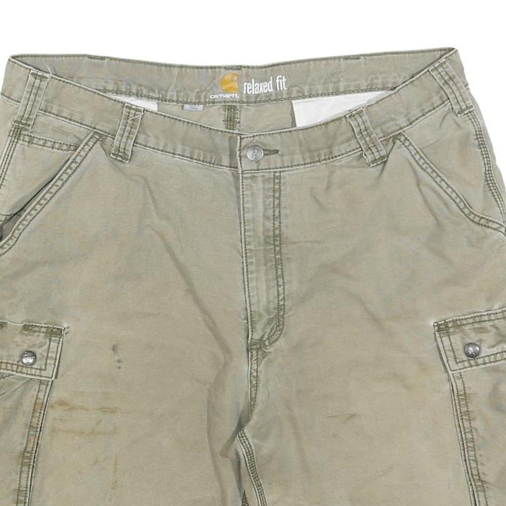 CARHARTT Mens Shorts Beige Casual Cargo Relaxed Fit 2XL W40 Cotton Blend