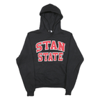 CHAMPION Mens Black Stan State Pullover Hoodie XS Cotton Blend Casual Sportswear