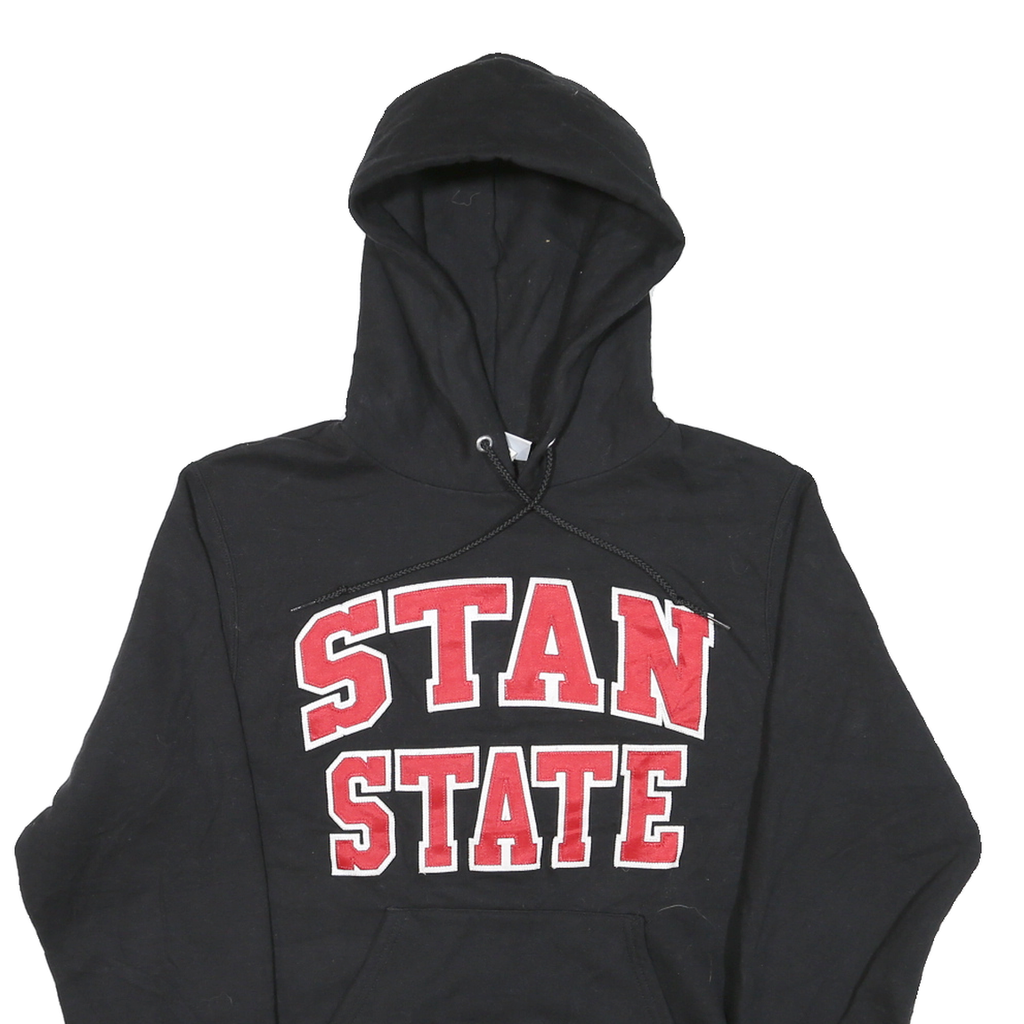 CHAMPION Mens Black Stan State Pullover Hoodie XS Cotton Blend Casual Sportswear