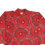 PFI Womens Red Patterned Jumper Crew Neck Polyester Blend L Soft Warm Casual