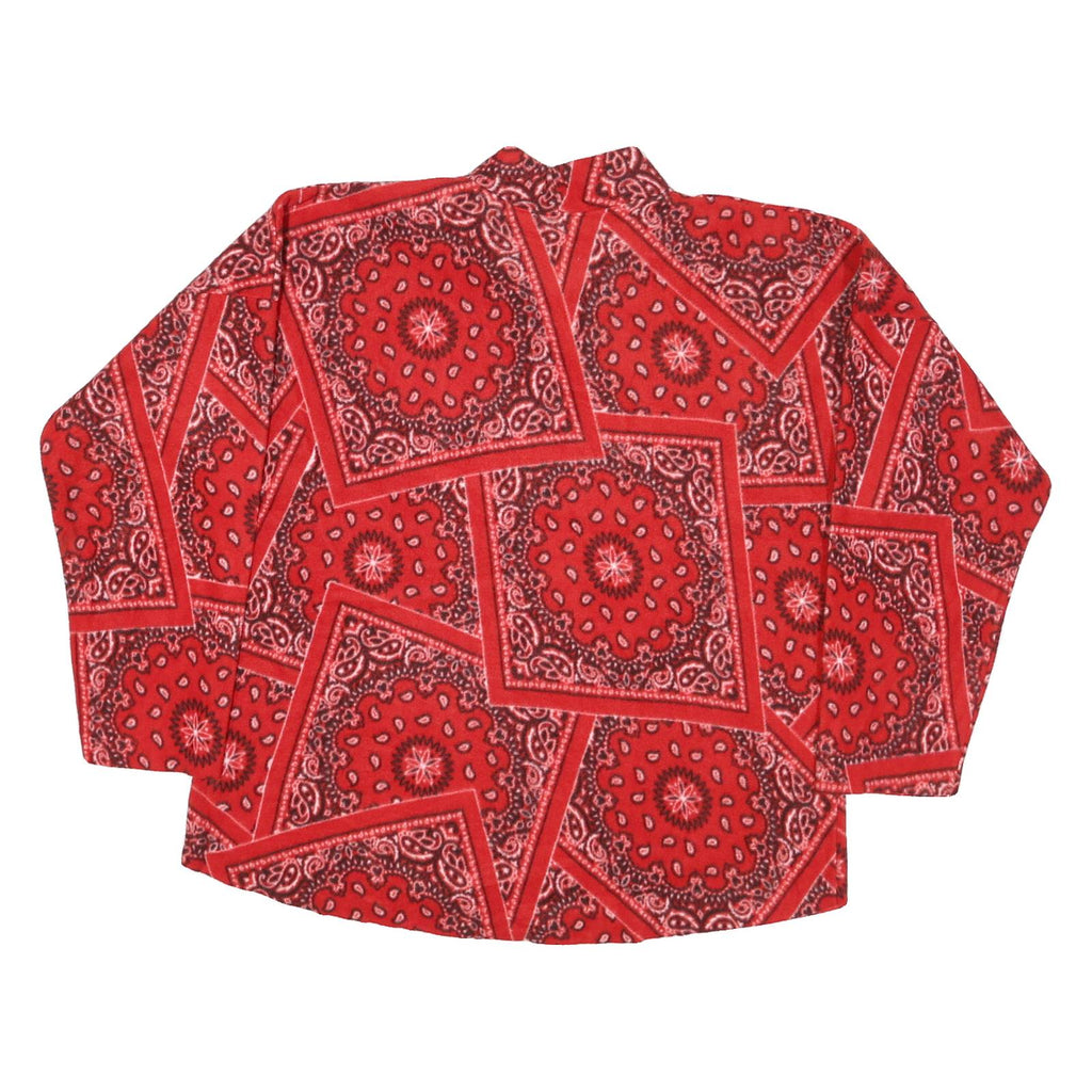 PFI Womens Red Patterned Jumper Crew Neck Polyester Blend L Soft Warm Casual