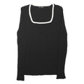 F&F Womens Black & White Basic Top Long Sleeve Square Neck Ribbed XS