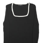 F&F Womens Black & White Basic Top Long Sleeve Square Neck Ribbed XS