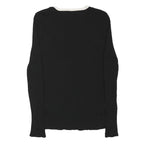 F&F Womens Black & White Basic Top Long Sleeve Square Neck Ribbed XS