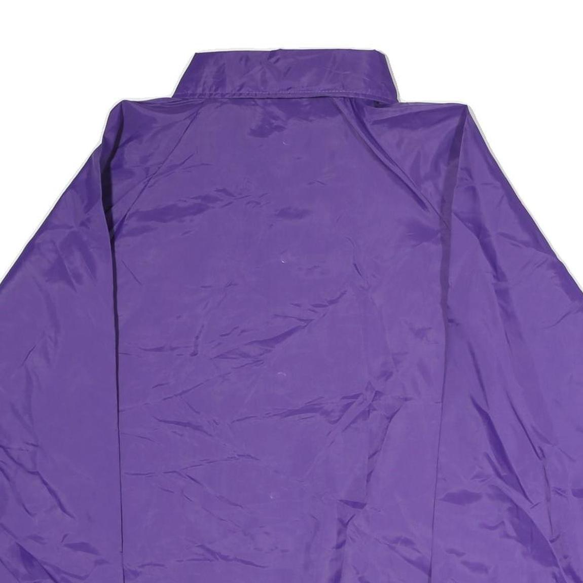 AUBURN Mens Purple Coach Jacket L Polyester Button Plain Casual Lightweight