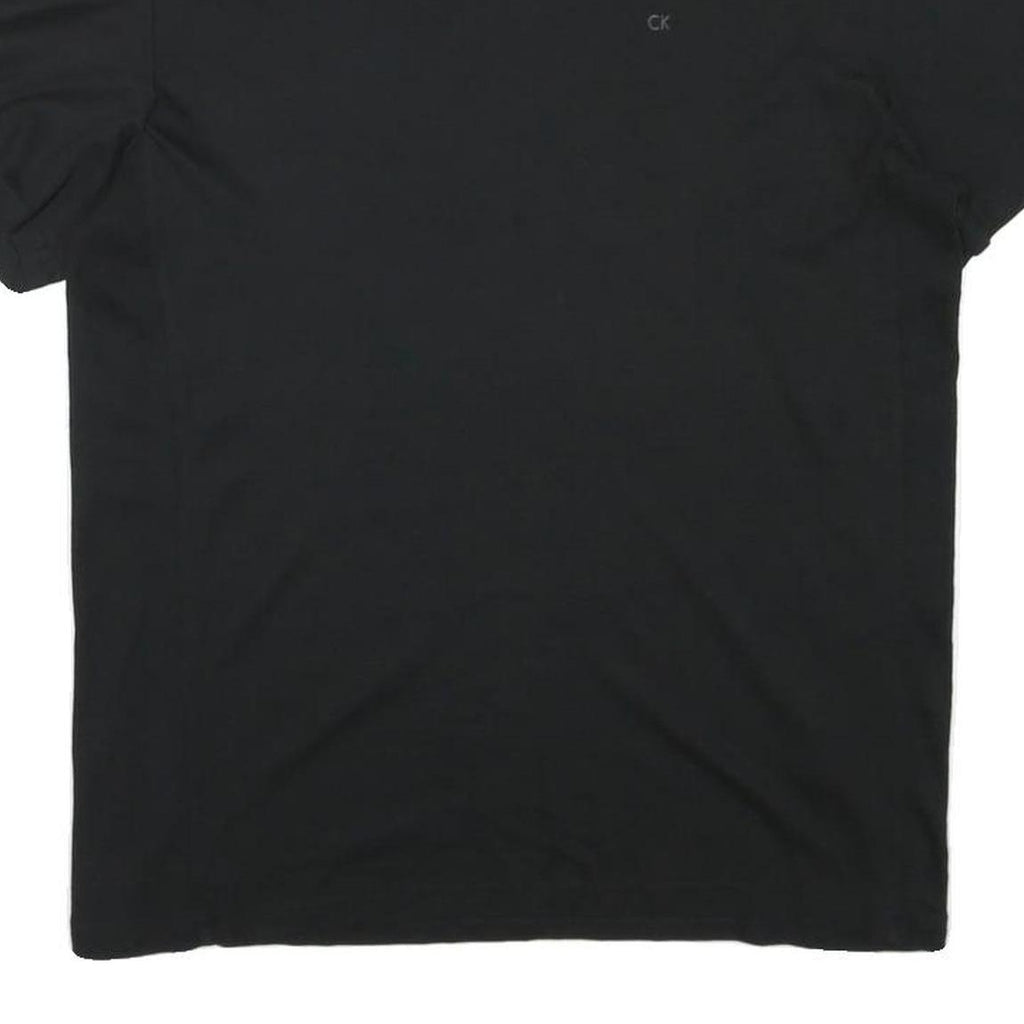 CALVIN KLEIN JEANS Mens Black V-Neck T-Shirt M Short Sleeve Logo Minimalist