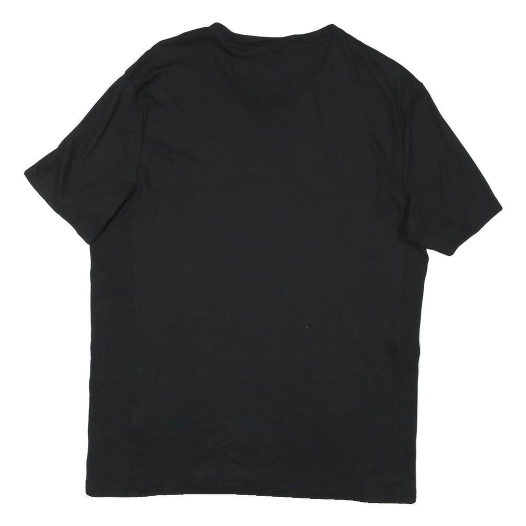 CALVIN KLEIN JEANS Mens Black V-Neck T-Shirt M Short Sleeve Logo Minimalist