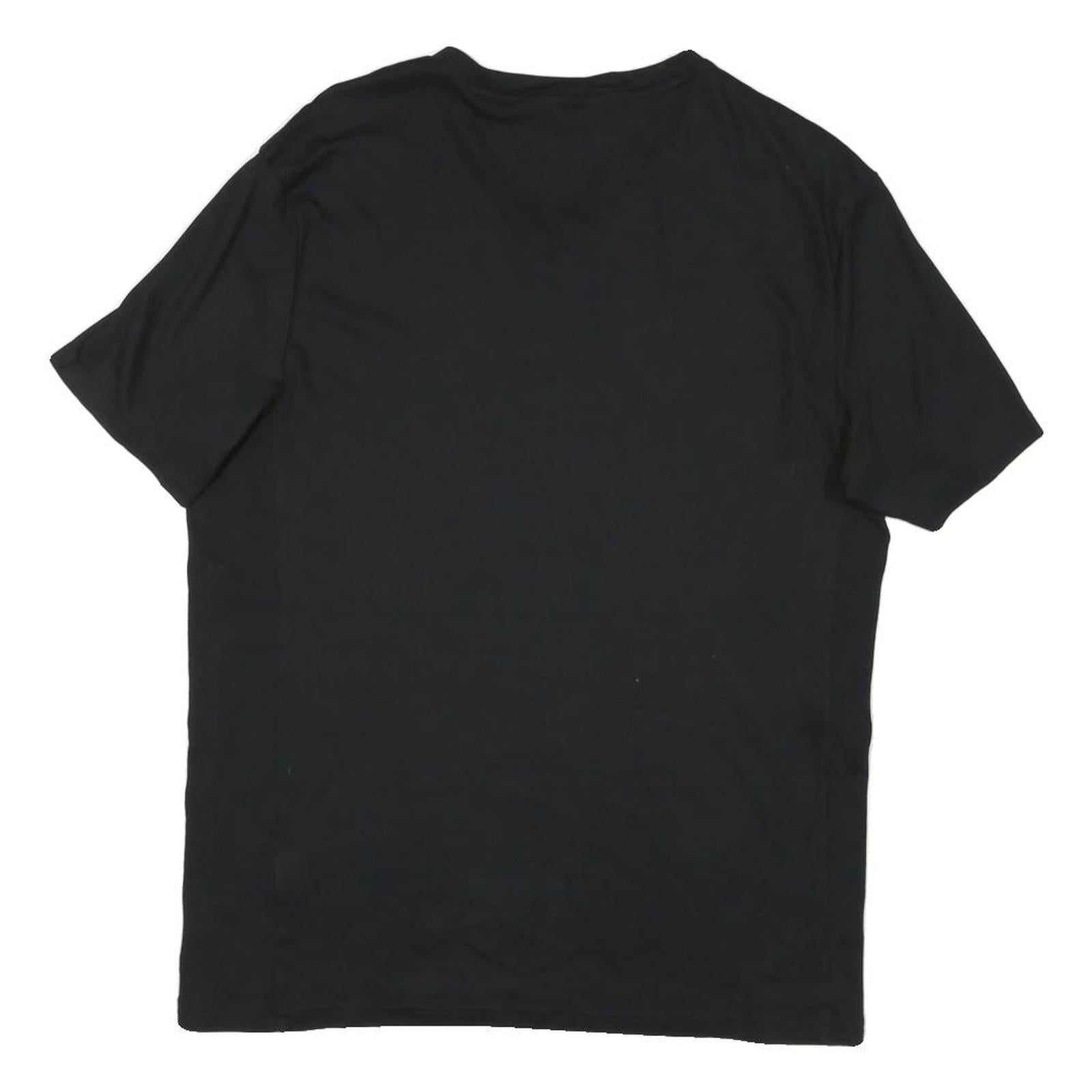 CALVIN KLEIN JEANS Mens Black V-Neck T-Shirt M Short Sleeve Logo Minimalist