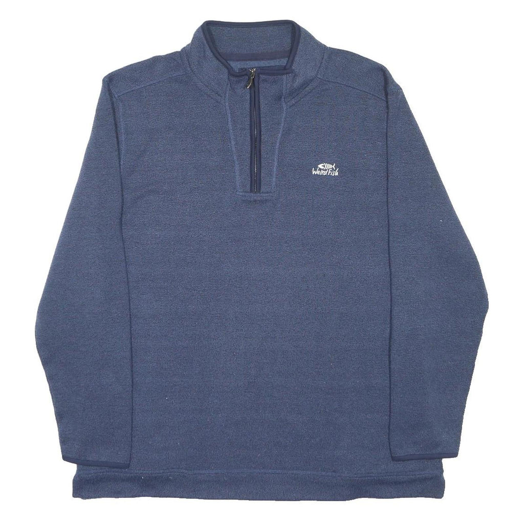 WEIRD FISH Mens Blue 1/4 Zip Sweatshirt 3XL Fleece Pullover Casual Wear