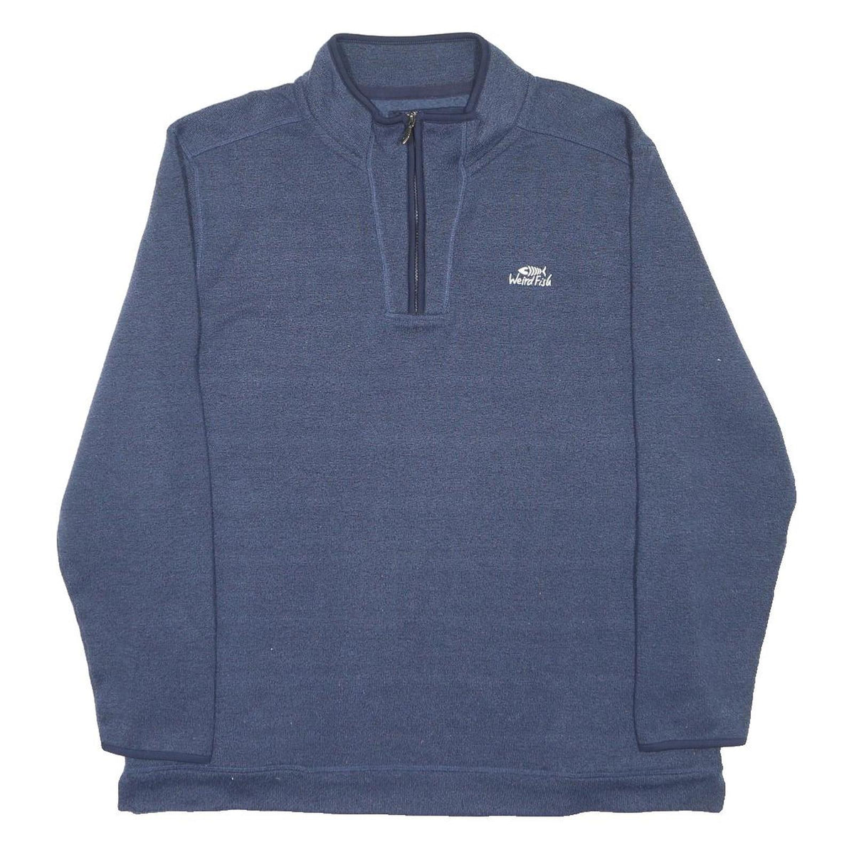 WEIRD FISH Mens Blue 1/4 Zip Sweatshirt 3XL Fleece Pullover Casual Wear