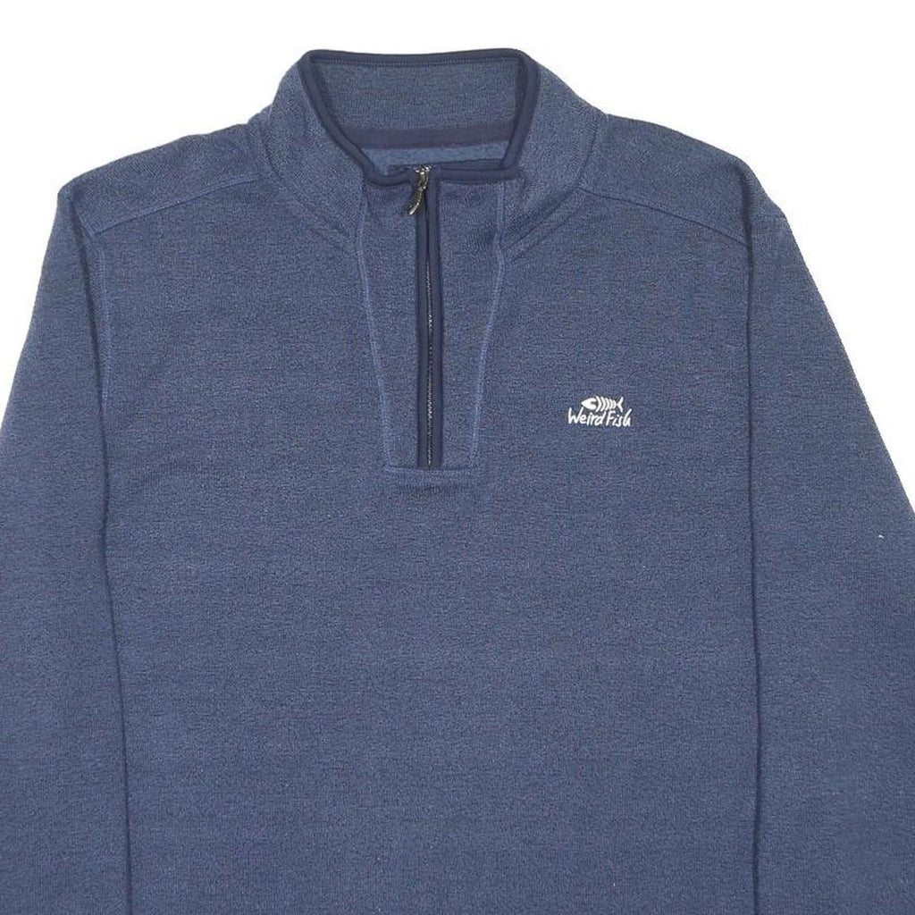 WEIRD FISH Mens Blue 1/4 Zip Sweatshirt 3XL Fleece Pullover Casual Wear