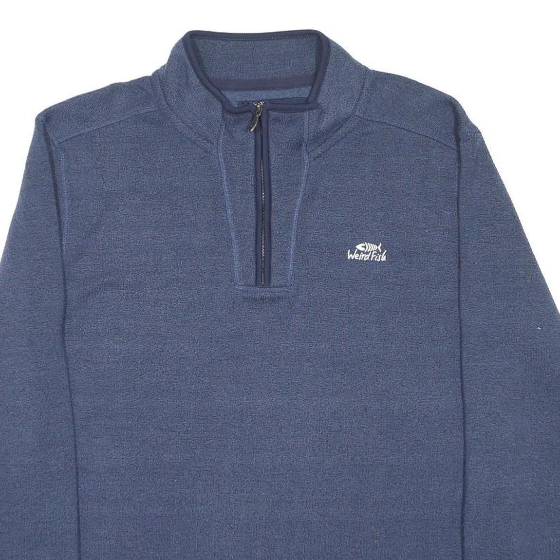 WEIRD FISH Mens Blue 1/4 Zip Sweatshirt 3XL Fleece Pullover Casual Wear