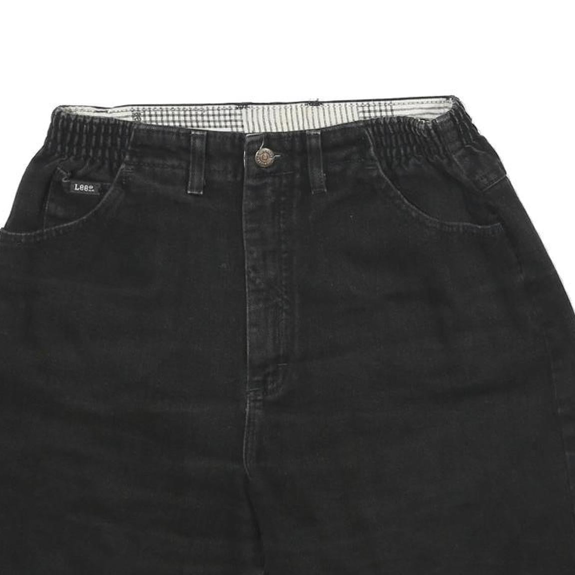 LEE Womens Shorts Black Casual M W30 Cotton Denim Plain Relaxed Fit