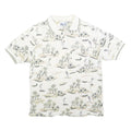 SUN CASUALS Mens White Golf Scene Print Short Sleeve Polo Shirt M Casual