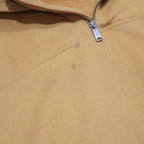 CARHARTT Mens Brown Quarter Zip Hoodie L Workwear Cotton Blend Casual
