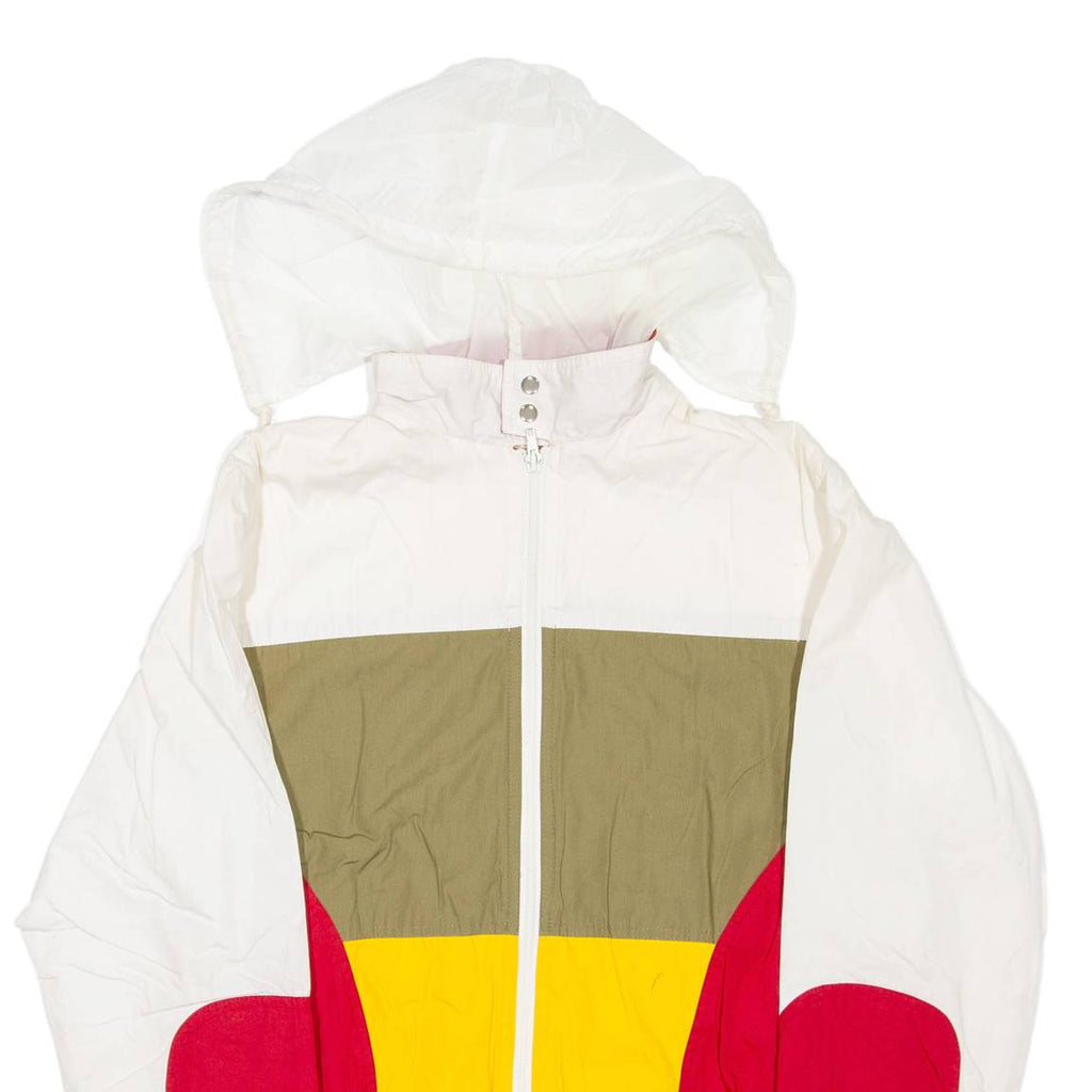 Mens Jacket Red Hooded Colourblock M