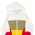 Mens Jacket Red Hooded Colourblock M