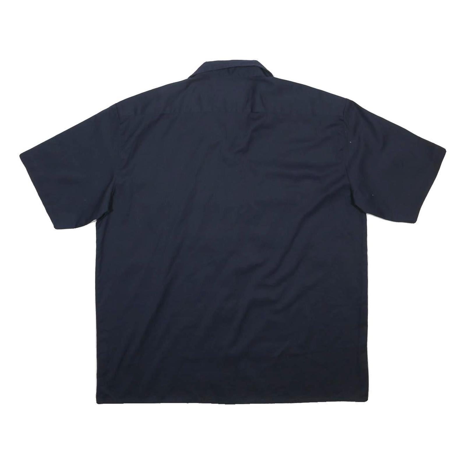 DICKIES Mens Navy Blue Work Shirt XL Cotton Blend Short Sleeve Button