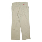 DICKIES Womens Cotton Blend Beige Relaxed Straight Trousers W36 L32 Workwear