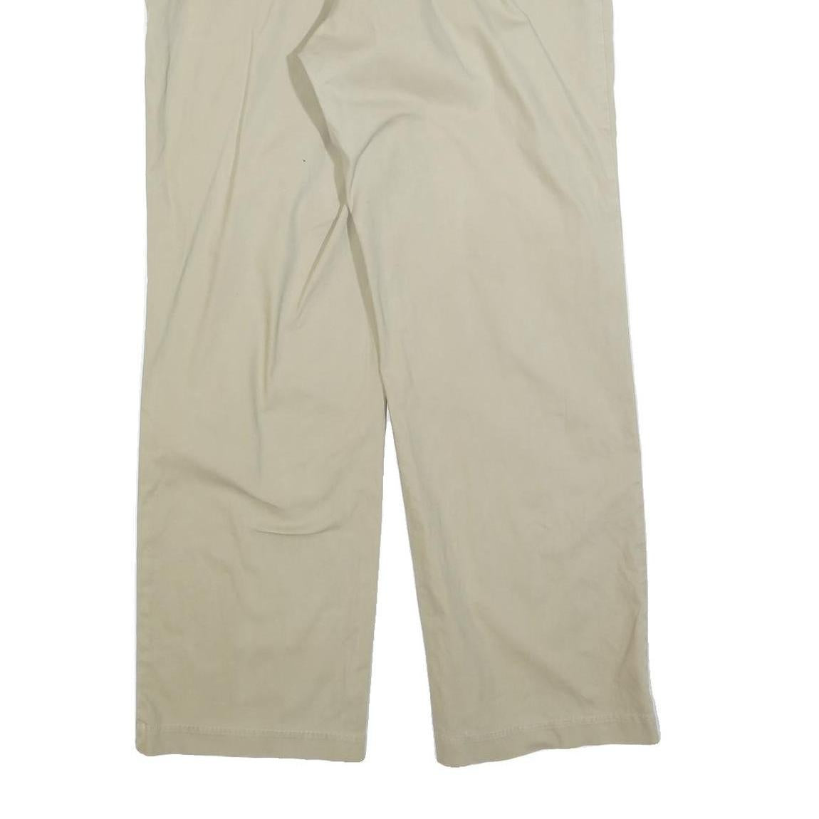 DICKIES Womens Cotton Blend Beige Relaxed Straight Trousers W36 L32 Workwear