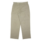 DICKIES Mens Cotton Blend Beige Regular Fit Straight Leg Trousers W34 L32