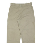 DICKIES Mens Cotton Blend Beige Regular Fit Straight Leg Trousers W34 L32