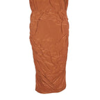 PINK BOUTIQUE Womens Rust Orange Bodycon Woven Sleeveless Midi Dress L Ruched