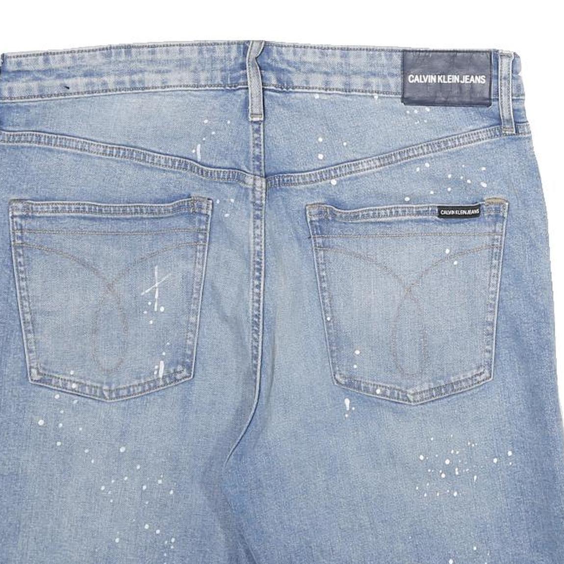 CALVIN KLEIN JEANS Mens Denim Blue Casual Shorts L W34 Cotton Blend