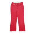 TOMMY HILFIGER Womens Jeans Red Regular Straight Denim Raw W28 L26 Frayed Hem