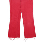 TOMMY HILFIGER Womens Jeans Red Regular Straight Denim Raw W28 L26 Frayed Hem