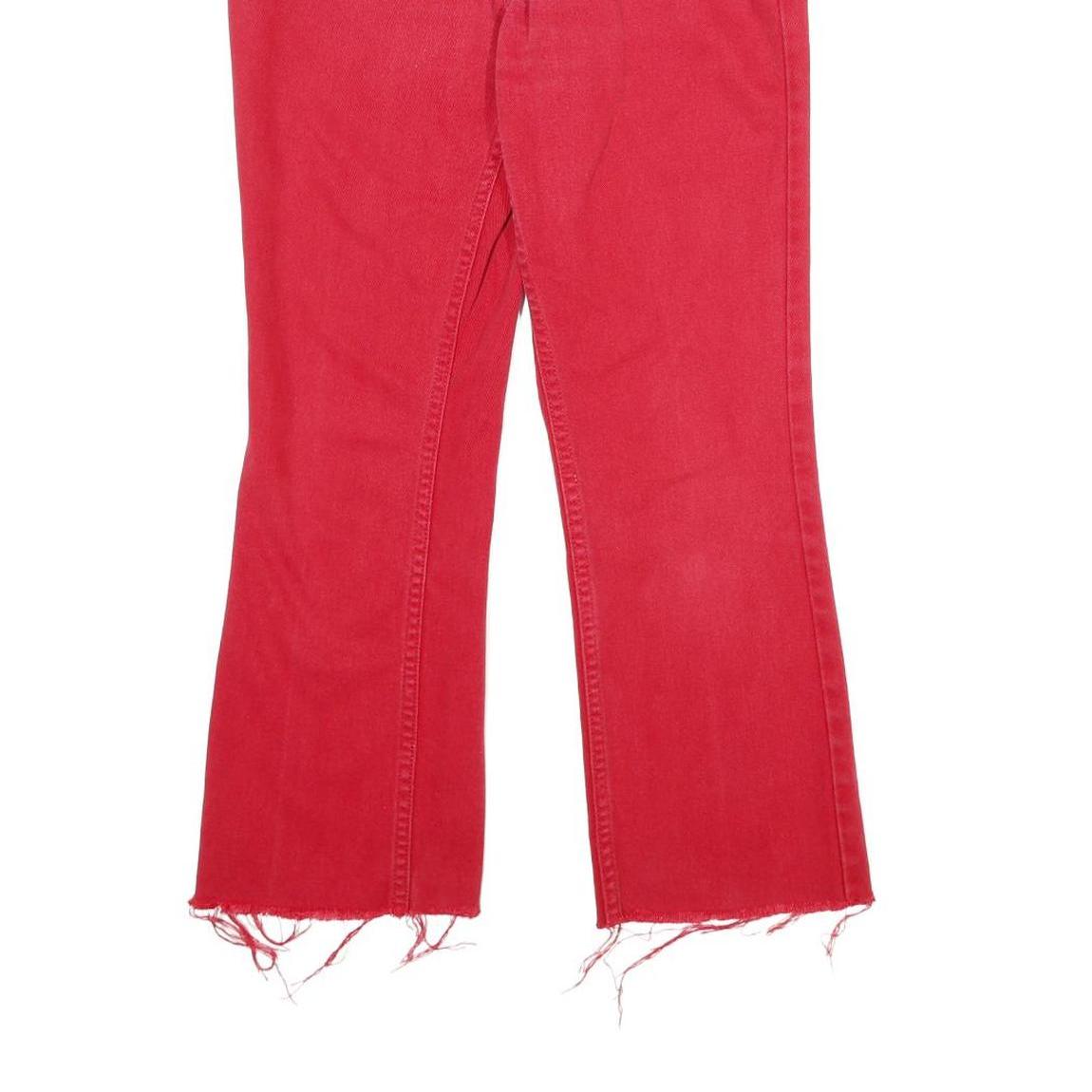 TOMMY HILFIGER Womens Jeans Red Regular Straight Denim Raw W28 L26 Frayed Hem