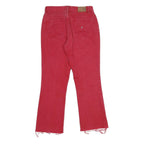 TOMMY HILFIGER Womens Jeans Red Regular Straight Denim Raw W28 L26 Frayed Hem