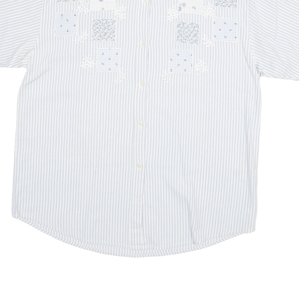 JENNIFER Womens Blue & White Striped Shirt XL Summer Casual Cotton Blend