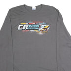 PORT AND COMPANY Mens Grey CR Wood Motorsports Long Sleeve Crew Neck XL Racing