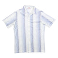 PIERRE GERARD Mens Blue & White Short Sleeve Shirt M Lightweight Summer Style