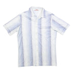 PIERRE GERARD Mens Blue & White Short Sleeve Shirt M Lightweight Summer Style