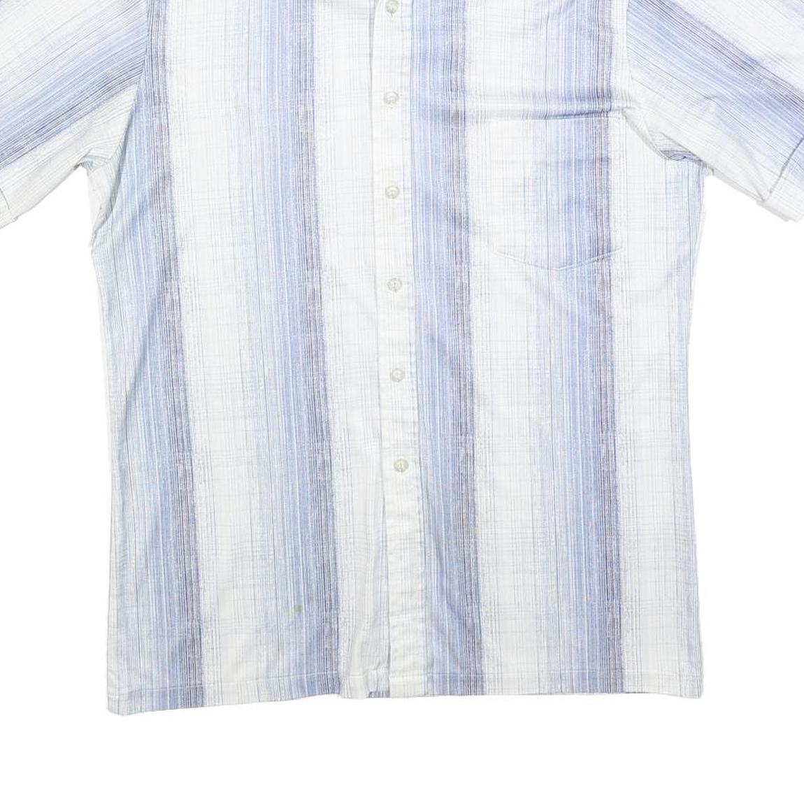 PIERRE GERARD Mens Blue & White Short Sleeve Shirt M Lightweight Summer Style