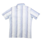 PIERRE GERARD Mens Blue & White Short Sleeve Shirt M Lightweight Summer Style