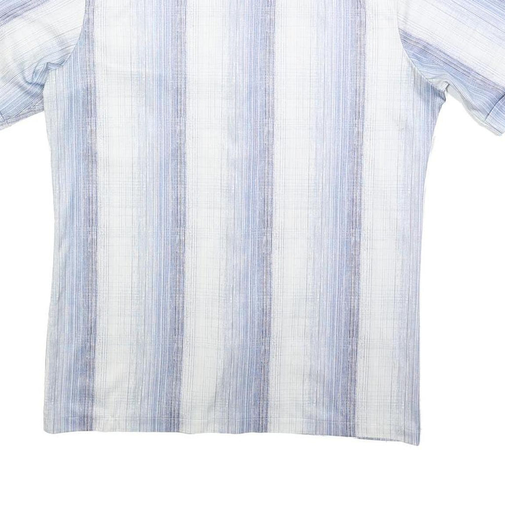 PIERRE GERARD Mens Blue & White Short Sleeve Shirt M Lightweight Summer Style